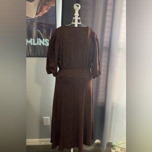 Vintage brown polka dot dress